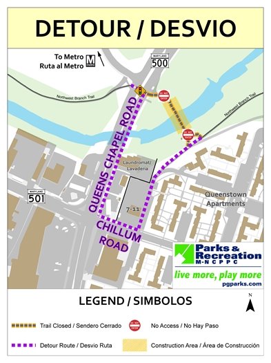  Trail Repair Alert / Bridge Closure NW Branch Trail
