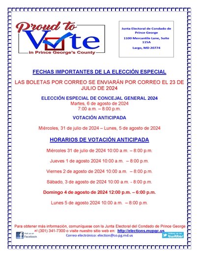 SPN - Special Election Important Dates