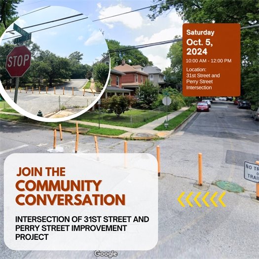 Community Conversation Flyer: 31st Street and Perry Street