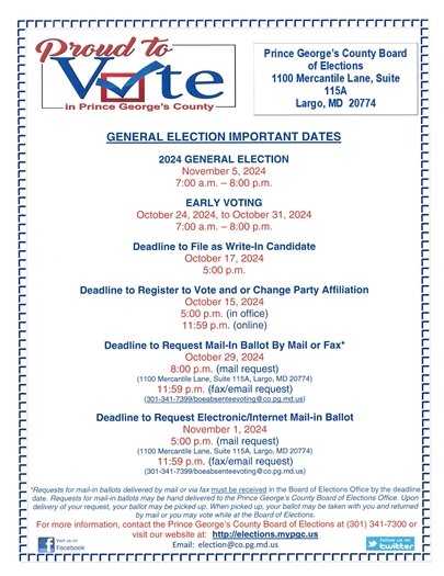 General Election Important Dates