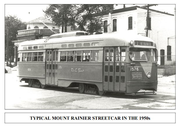 Typical Mount Rainier Streetcar in the 1950s